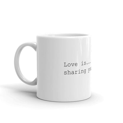 Funny Coffee Mug-Love is sharing popcorn