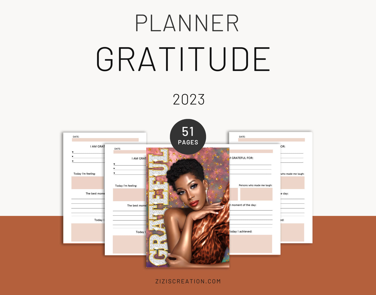 Gratitude journal, Digital journal, Digital planner, Daily planner, Printable planner