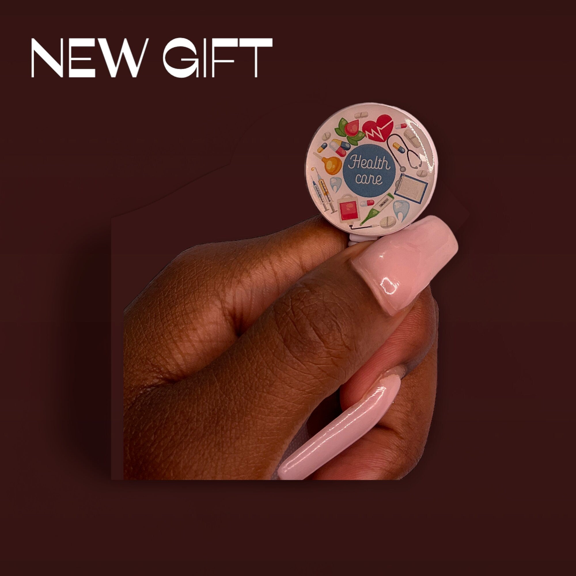 Heath care, Gift, Badge Reel, Work Badge, Pastel Color Badge Reel, Acrylic Badge Reel