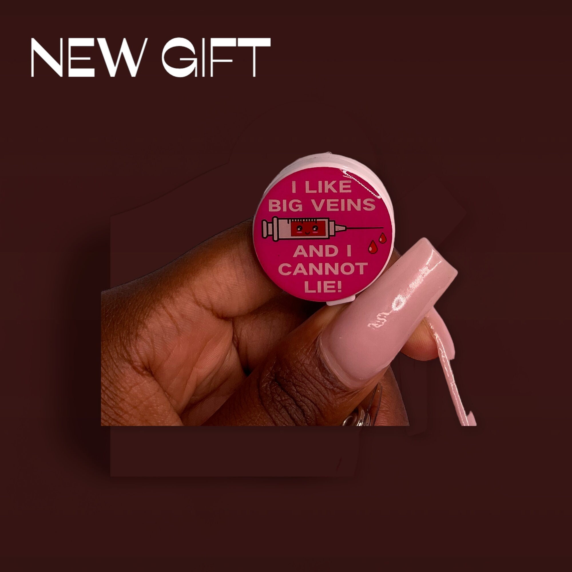 I like big veins and i cannot lie!, Gift, Badge Reel, Work Badge, Pastel Color Badge Reel, Acrylic Badge Reel