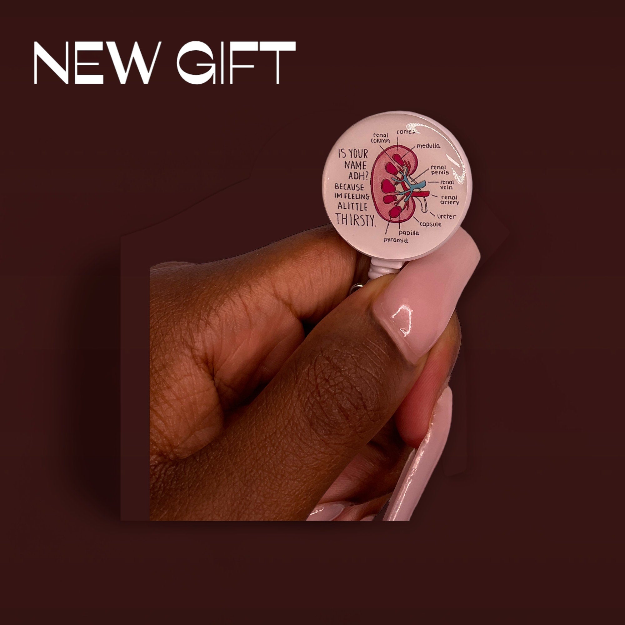 Is your name ADH, Gift, Badge Reel, Work Badge, Pastel Color Badge Reel, Acrylic Badge Reel