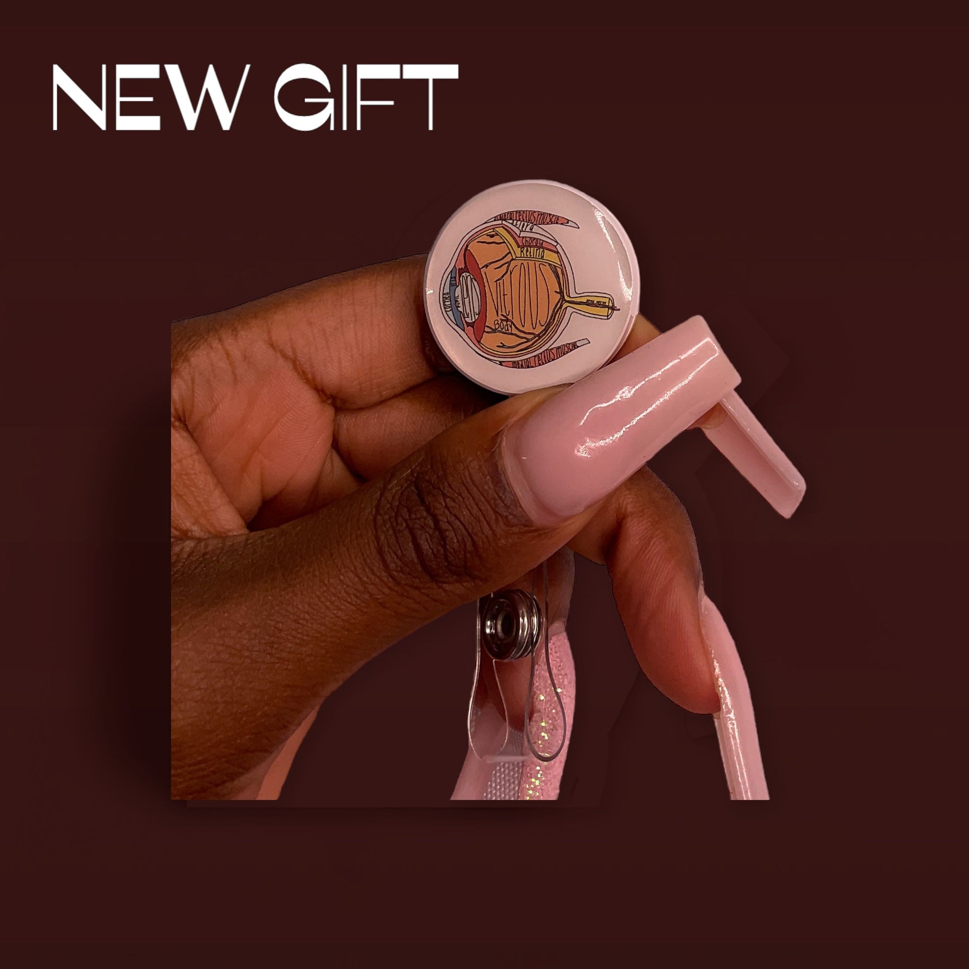 Eye badge, Gift, Badge Reel, Work Badge, Pastel Color Badge Reel, Acrylic Badge Reel