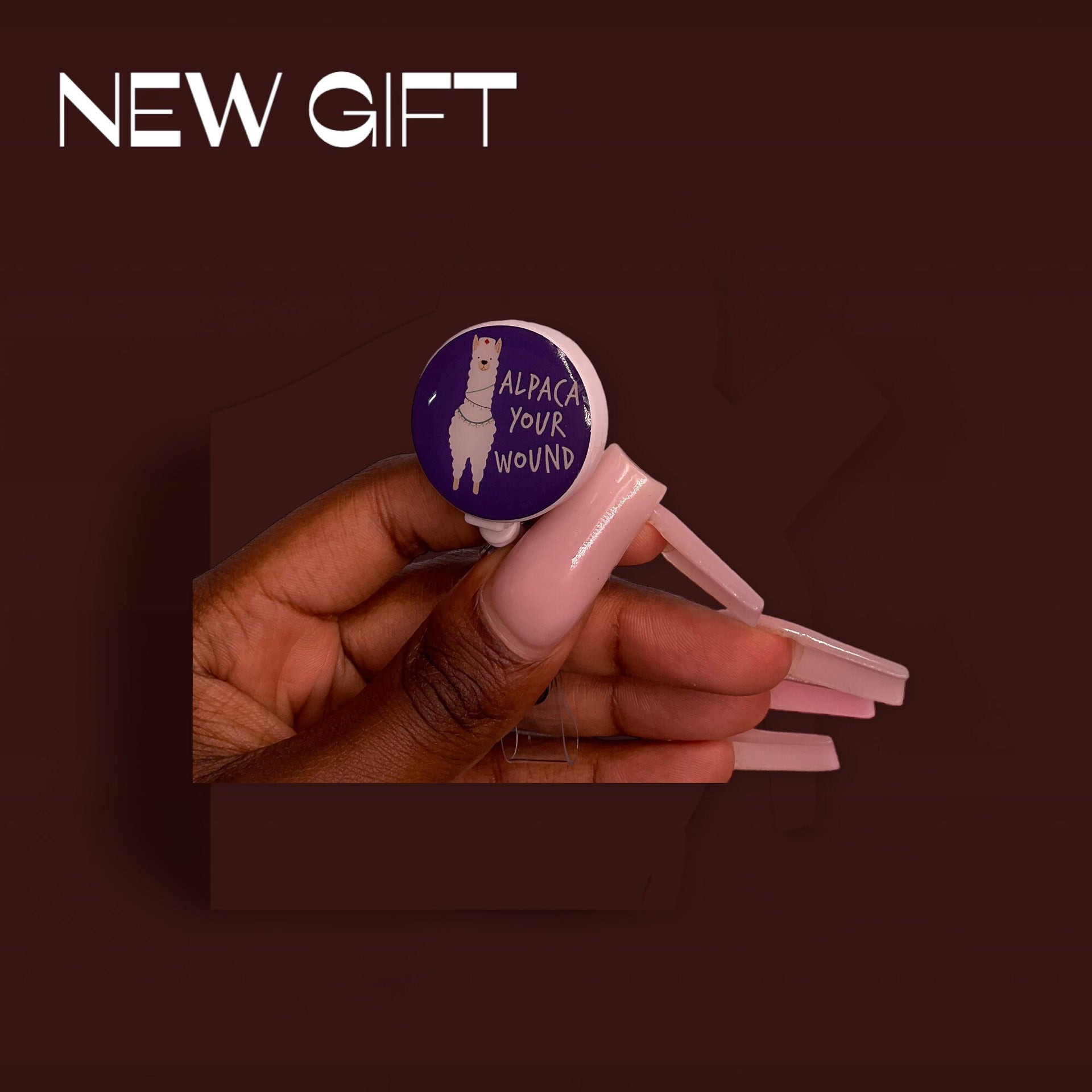 Alpaca your wound, Gift, Badge Reel, Work Badge, Pastel Color Badge Reel, Acrylic Badge Reel