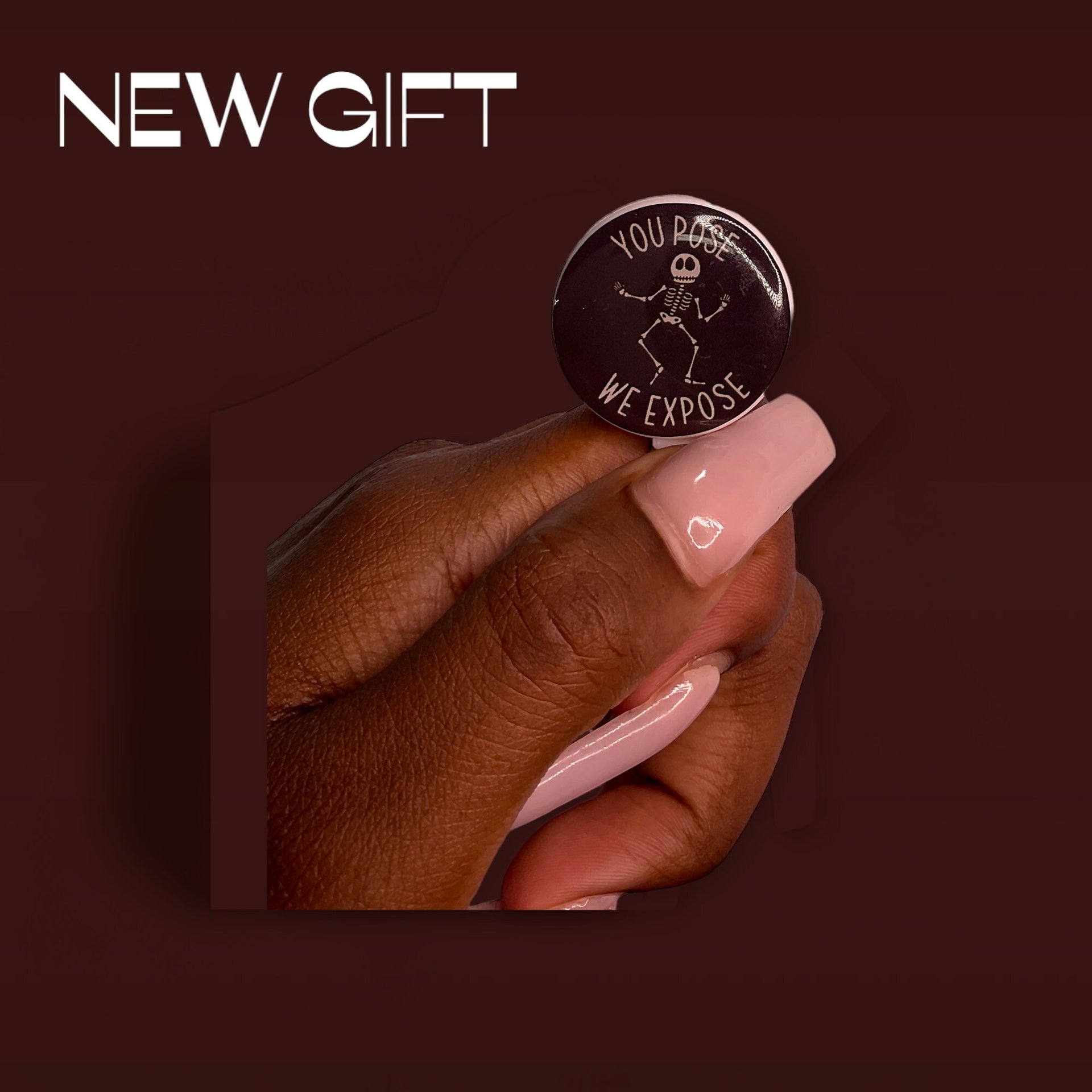 We pose we expose, Gift, Badge Reel, Work Badge, Pastel Color Badge Reel, Acrylic Badge Reel