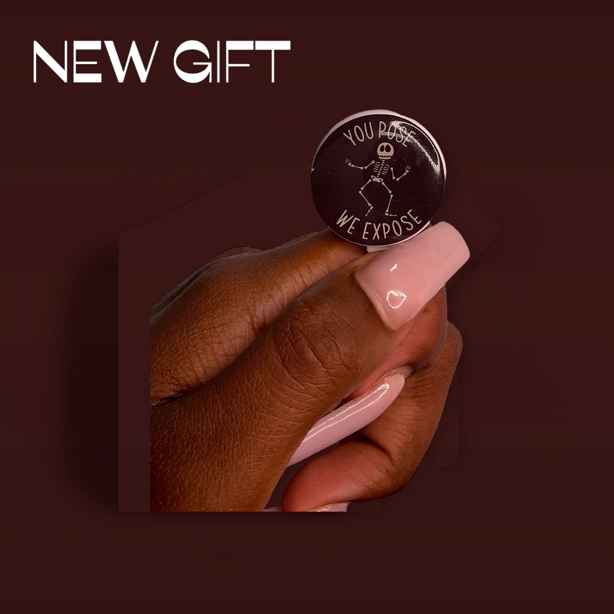 We pose we expose, Gift, Badge Reel, Work Badge, Pastel Color Badge Reel, Acrylic Badge Reel