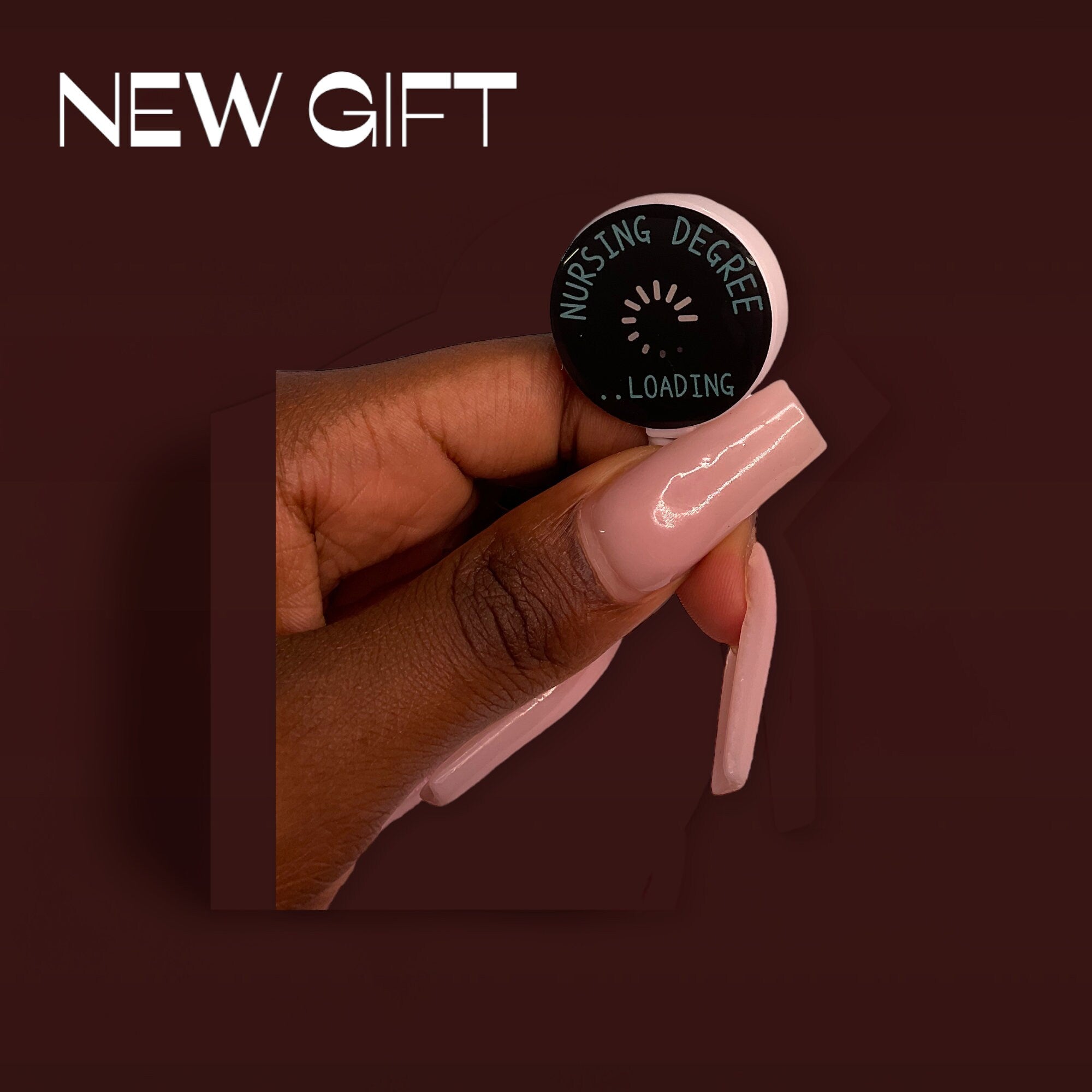 Nursing degree loading...., Gift, Badge Reel, Work Badge, Pastel Color Badge Reel, Acrylic Badge Reel