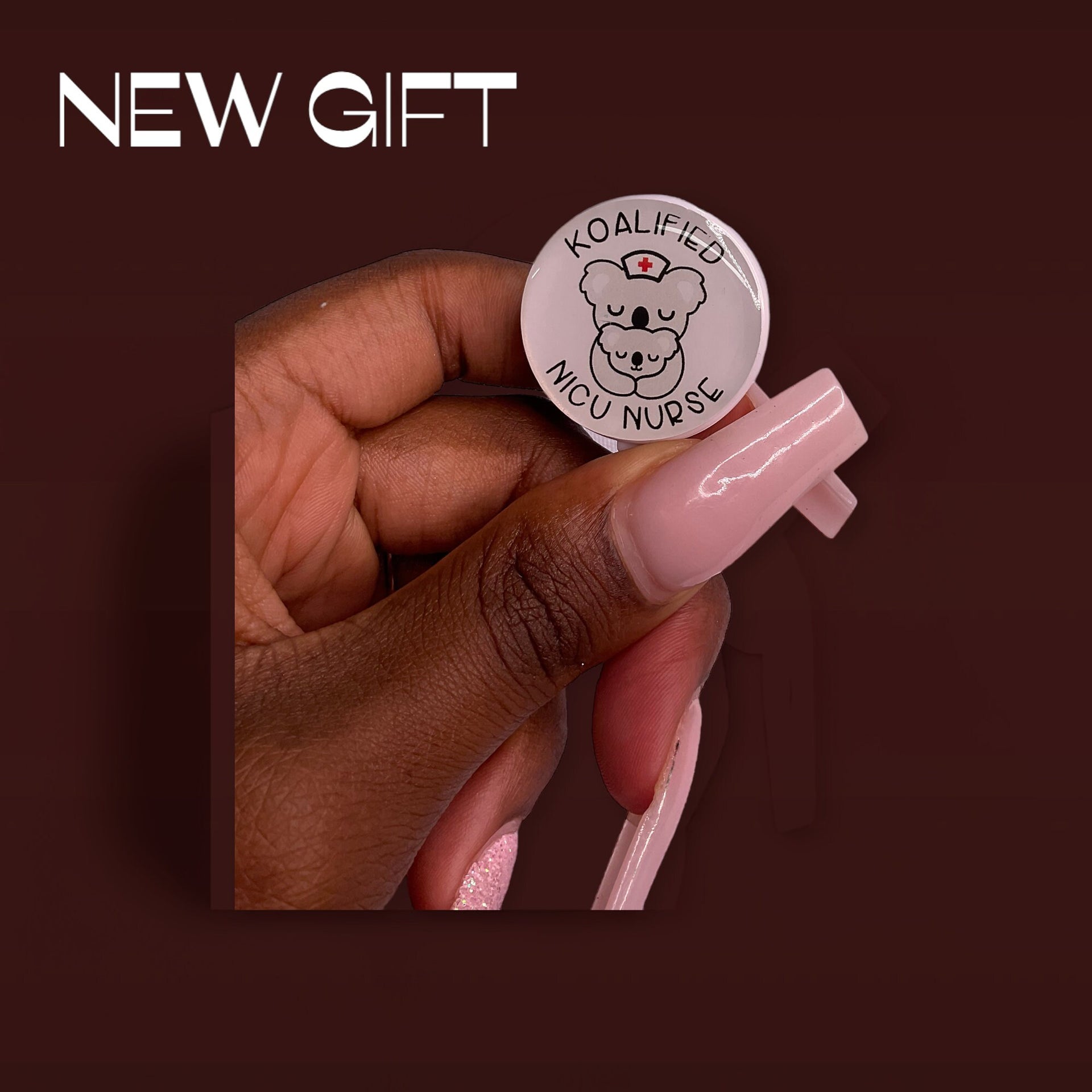 Koalified NICU Nurse, Gift, Badge Reel, Work Badge, Pastel Color Badge Reel, Acrylic Badge Reel