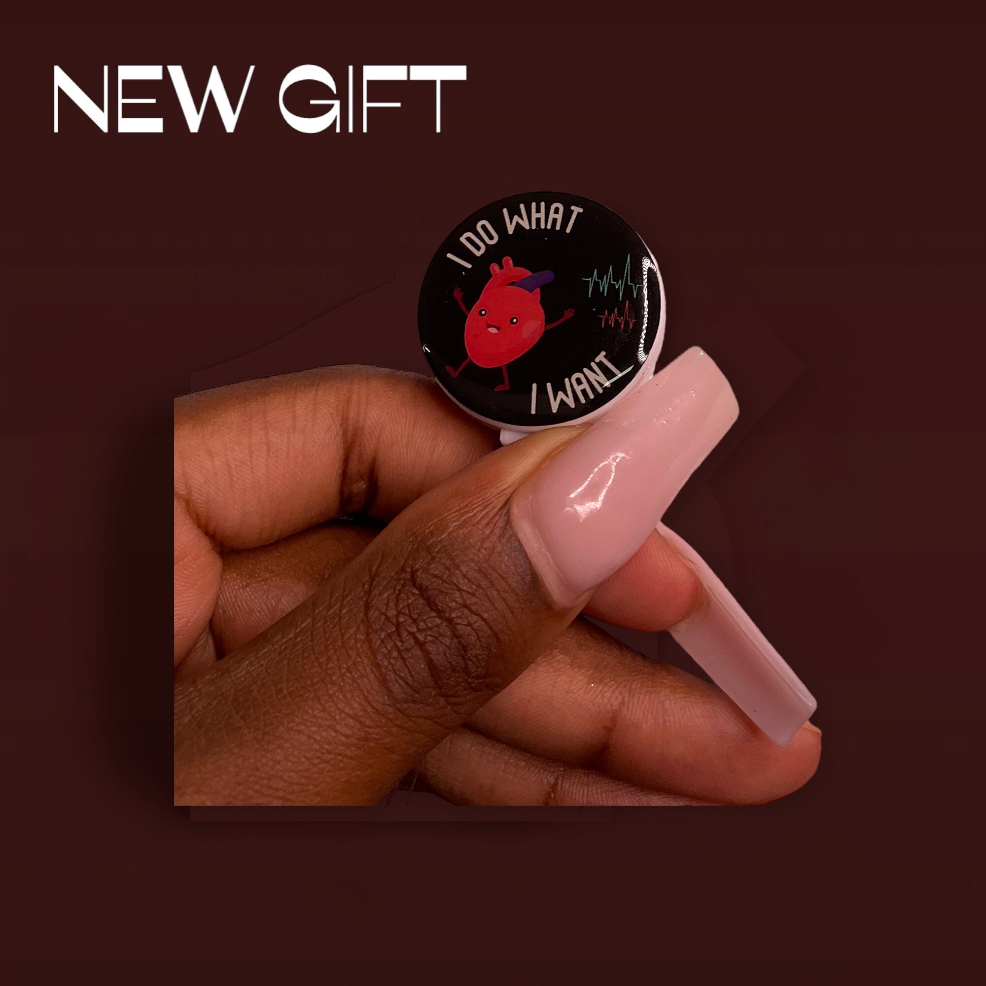 I do what i want, Gift, Badge Reel, Work Badge, Pastel Color Badge Reel, Acrylic Badge Reel