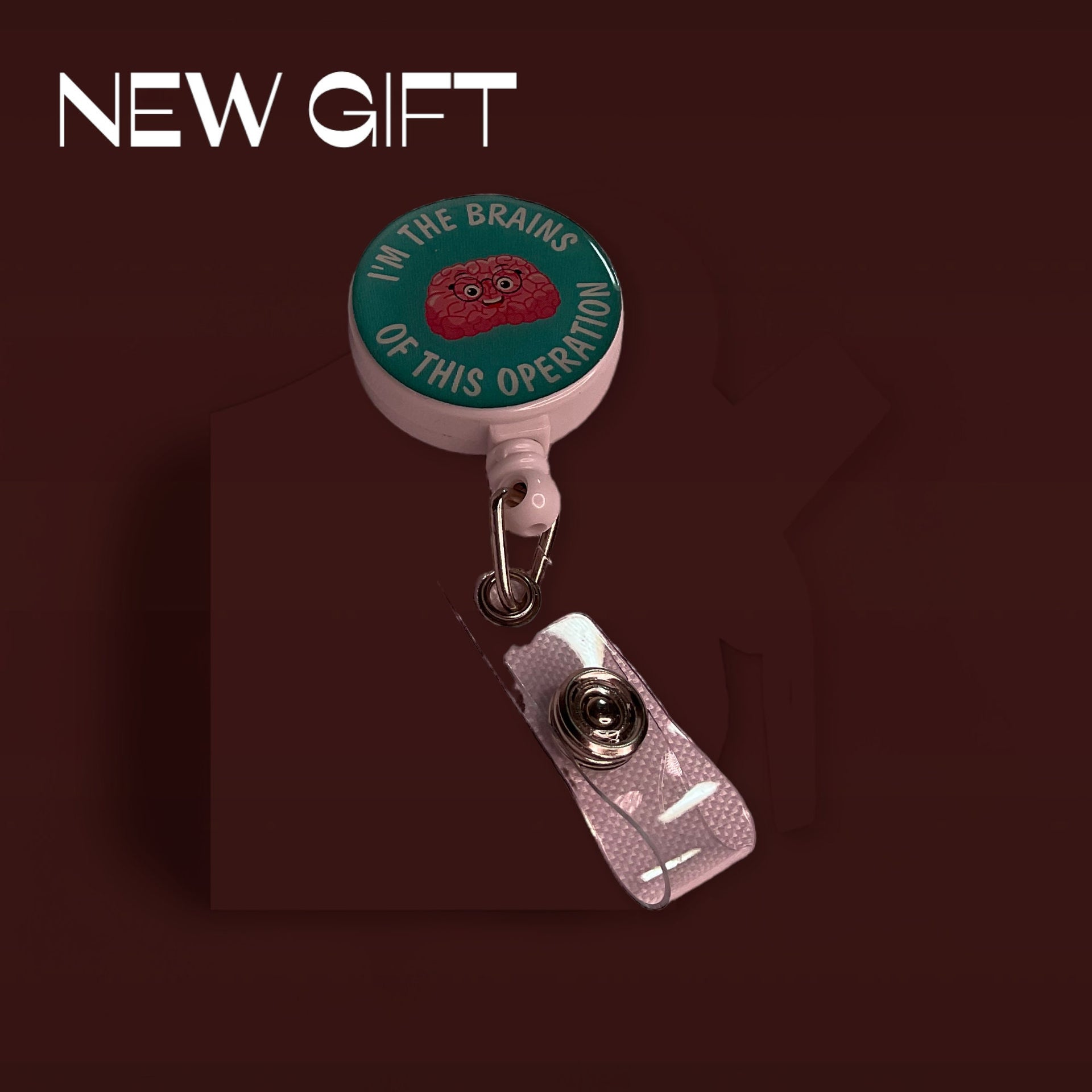 I'm the brains of this operation, Gift, Badge Reel, Work Badge, Pastel Color Badge Reel, Acrylic Badge Reel