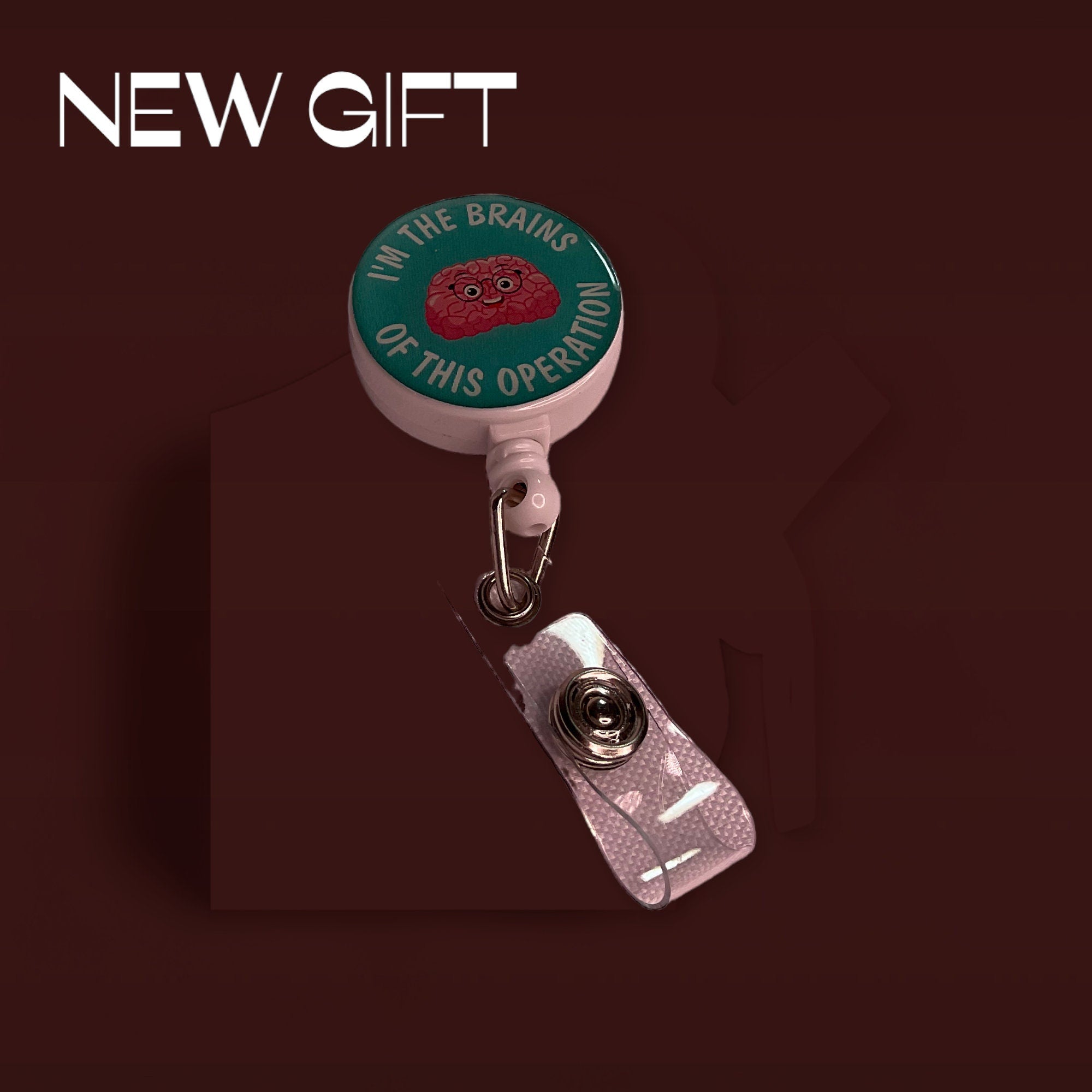 I'm the brains of this operation, Gift, Badge Reel, Work Badge, Pastel Color Badge Reel, Acrylic Badge Reel