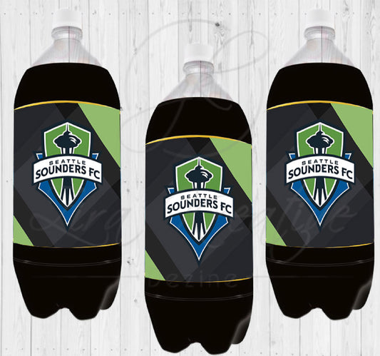 Seatle Sounder FC 2 Liter Bottle Labels, Digital Download, Party Favor