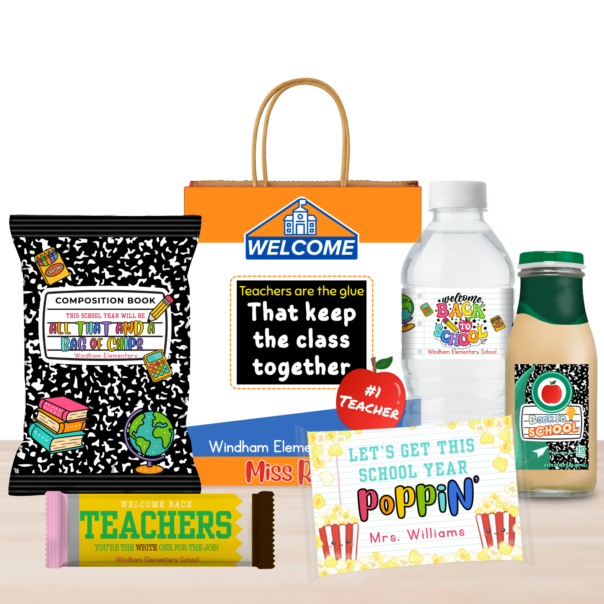 Custom teacher appreciation gift bundle