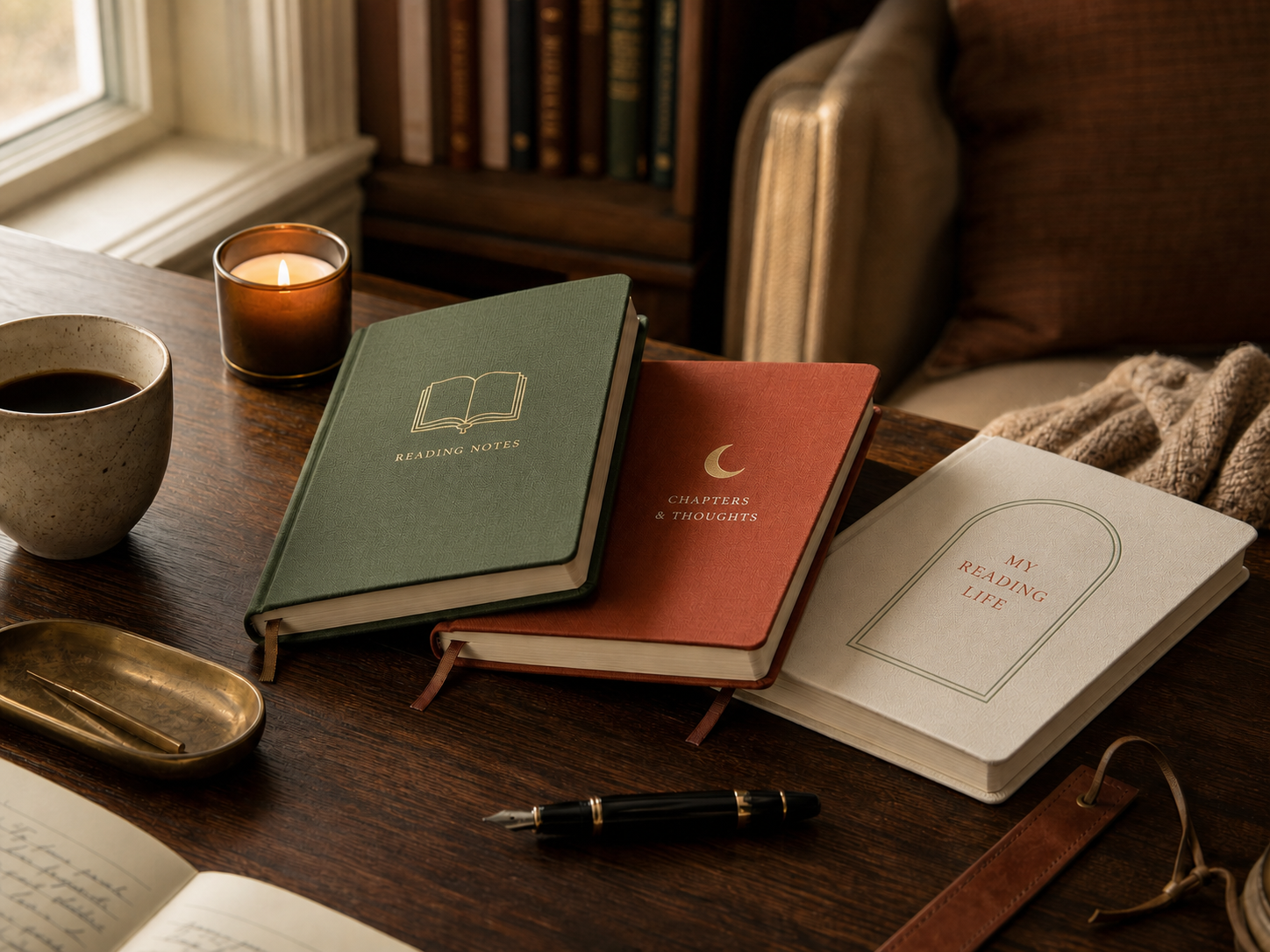 Editorial reading scene for Reading Journals